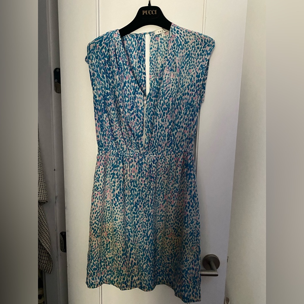 Sandro Rebelle Dress US Size 4/6 Blue Leopard